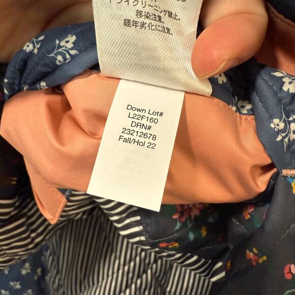 The Great. x Eddie Bauer The Patchwork Bomber Jacket Reversible Floral Blue Pink - Picture 8 of 9